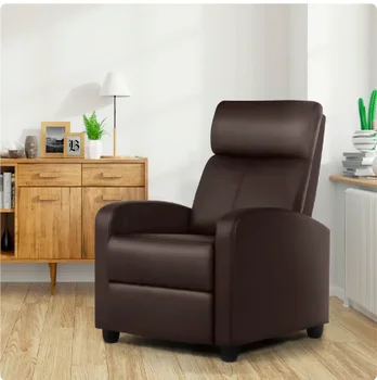 Глубокое кресло для кинотеатра Easyfashion из искусственной кожи с откидной спинкой, коричневая мебель диван-гарнитур для гостиной диван