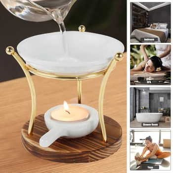Горелка для ароматерапевтических свечей, керамическая изящная чайная лампа, подсвечник, практичное украшение, используется для украшения домашнего рабочего стола
