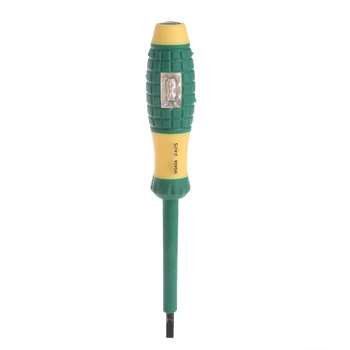 Датчик мощности, 4 мм, электрическая тестирующая ручка, Электрическая тестирующая ручка, 220 В, отвертка с прорезями, Желто-зеленый R7UA