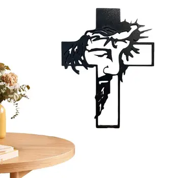 Декор в виде креста для стены Деревянные настенные поделки с подвешиванием креста, Выдалбливают настенный декор в виде креста для дома, гостиной, церкви, школы, офиса