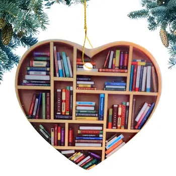 Деревянный книжный орнамент в форме сердца, деревянная подвеска для чтения, Износостойкий фестивальный подвесной декор для библиотек, читальных залов