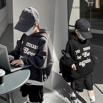Детская одежда, весенне-осенний свитер для мальчиков, новинка весны 2023 года, одежда в корейском стиле, Детский пуловер, топ для детей