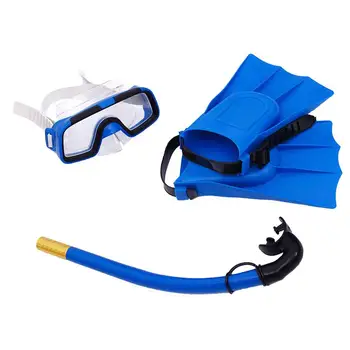 Детский набор для подводного плавания с ластами, Плавательные очки, ласты для подводного плавания, водонепроницаемое снаряжение для подводного плавания для детей, Регулируемые ласты для мальчиков и