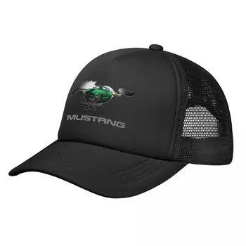 Дизайн логотипа Ford Mustang GT (зеленый на черном), бейсболка, новая шляпа, новое в шляпе, кепки для женщин, мужские кепки