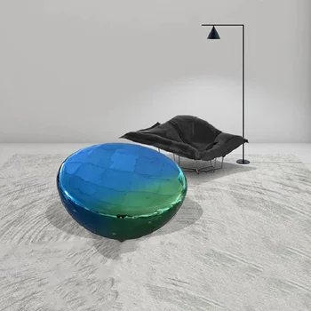 Дизайнерский журнальный столик из стеклопластика с гальваническим градиентом в скандинавском стиле, современная модель гостиной, художественное оформление комнаты