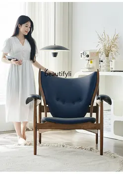Дизайнерское Художественное кресло руководителя из массива дерева, кресло карамельного цвета, диван из натуральной кожи для пьяных