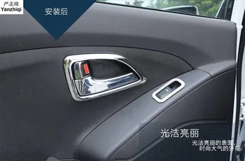 Для Hyundai IX35 2010-2014 стайлинг автомобиля ABS Хром внутренней дверной ручки с декоративными блестками
