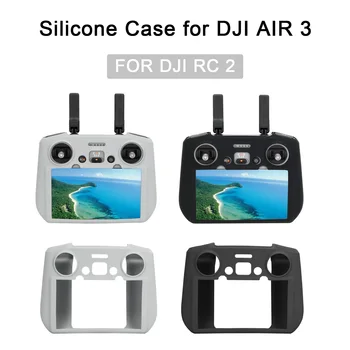 для Mini 4 Pro Силиконовый Чехол для DJI AIR 3 RC 2 Силиконовый Защитный Экран, устойчивый к Царапинам Мягкий Чехол для Дрона DJI Air 3 Аксессуары