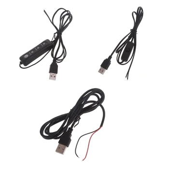 Для использования в помещении, мужской 2-контактный USB-кабель питания для пайки своими руками 5 В, светодиодные фонари, вентиляторы, Прямая доставка