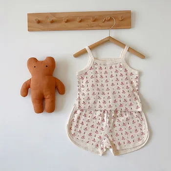 Домашняя одежда для маленьких девочек, Летний детский слинг, домашняя одежда, Милый топ с цветочным принтом и рождественский комплект для малышей, детская одежда для родителей