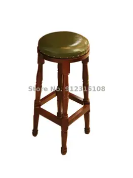 Европейский барный стул из массива дерева, барный стул KTV, вращающийся барный стул, простой барный стул, бытовой высокий стул, высокий табурет