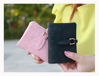 Женская сумочка Женский короткий мини-кошелек с пряжкой из матовых листьев