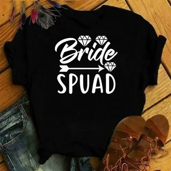 Женская футболка Bride Squad, женская футболка Bride Maind, женская рубашка, одежда для девичника, женская футболка с рисунком свадебного душа