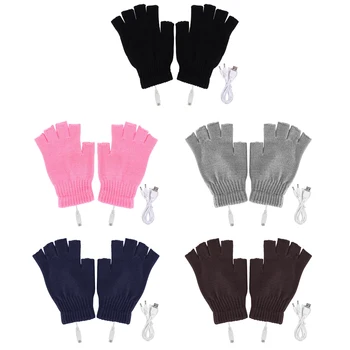 Женские Мужские перчатки с электроподогревом, зимние теплые перчатки с электроподогревом USB, 5 В, перезаряжаемые для занятий спортом, катания на лыжах, бега, езды на велосипеде