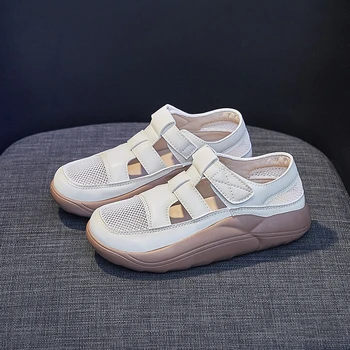 Женские сандалии 2023, Римская обувь с полой воздухопроницаемой подошвой, летняя мода, женские сандалии с мягкой подошвой