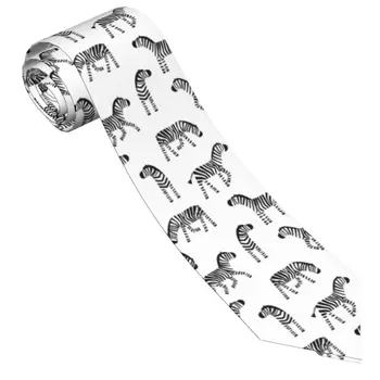 Забавный галстук унисекс с милым рисунком Зебры, повседневный полиэстер, 8 см, классические галстуки для повседневной мужской одежды, Подарок