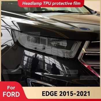 Защитная пленка для автомобильных фар, крышка передней фары, Дымчато-черная пленка TPU, аксессуары, наклейка для FORD EDGE 2015-2021 2020