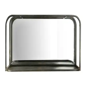 зеркало в металлической раме с полкой размером 6,25 x 10 дюймов, черное