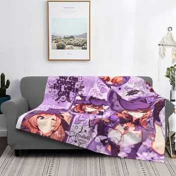 Игровое одеяло Lisa Genshin Impact с фланелевым принтом, Многофункциональное Супер Теплое одеяло для кровати, дивана, Плюшевое Тонкое одеяло