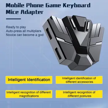 Игровой конвертер Интеллектуальное распознавание HD-Совместимая проекция Без задержек Подключи и играй для мобильного телефона Игровая клавиатура Адаптер для мыши