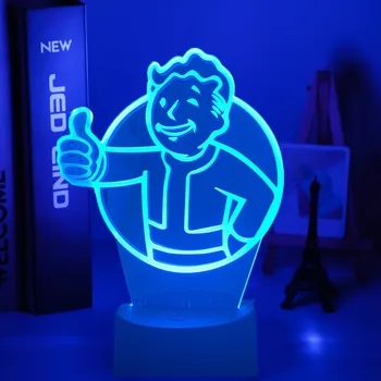 Игровой Логотип Fallout Shelter Led Night Light для Детей Украшение Детской Спальни Крутое Событие Приз Ночник Красочная Usb Настольная Лампа