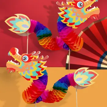 Игрушка в форме дракона, изысканный китайский дракон, бумажные украшения, Праздничный набор игрушек для рукоделия, круглый год для взрослых