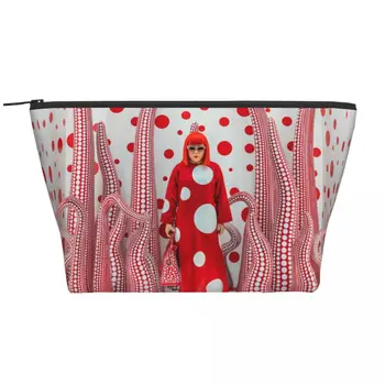 Изготовленная на заказ сумка для туалетных принадлежностей Yayoi Kusama Женская Косметичка в стиле абстрактного искусства, Органайзер для макияжа, чехол для набора косметики для хранения леди красоты