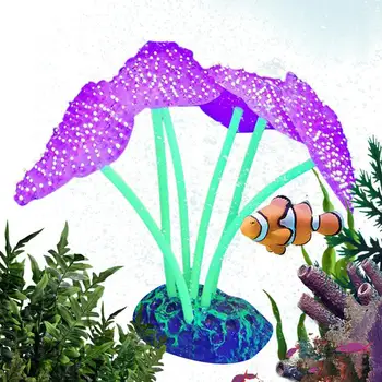Искусственные Растения Для Декора Аквариума, Светящаяся Подводная Водная Трава, Водные Растения С Морскими Анемонами Для Украшения Аквариума С Рыбками