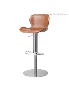 Итальянский минималистичный барный стул легкий роскошный домашний подъемник стульчик для кормления спинка барного стула вращающийся островной стул из нержавеющей стали