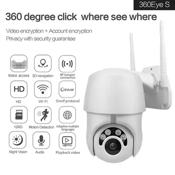 Камера 360 Degree1080P HD, Беспроводная Домашняя камера Wi-Fi, аудио-видеонаблюдение, камеры для домашних животных, Радионяня