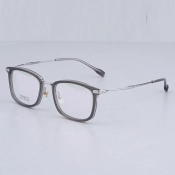 Квадратная двухцветная титановая оправа для очков для женщин, новые эстетичные очки необычного дизайна, высококачественные очки для отдыха для мужчин
