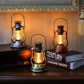 Керосиновая лампа Изысканная перезаряжаемая масляная лампа Классический уличный светодиодный керосиновый фонарь для кафе
