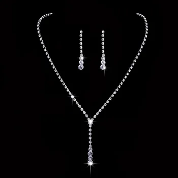 Классический Модный Банкетный Свадебный ювелирный набор для женщин, Очаровательное ожерелье с кисточками и серьгами из кристаллов Циркона, Подарочные украшения на Годовщину свадьбы