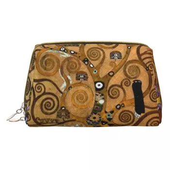 Кожаная косметичка Klimt Tree Of Life, Дорожная косметичка, Переносная сумка для туалетных принадлежностей, Вместительные сумки, Кошельки для женщин и девочек
