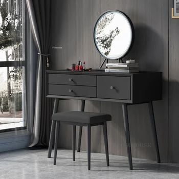 Комоды для маленькой квартиры в скандинавском стиле, дизайнерская мебель для спальни, Туалетный столик со светодиодной подсветкой, простой современный Креативный Выдвижной комод