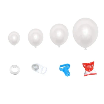 Комплект арки с гирляндой из белых воздушных шаров 110шт смешанных размеров Белые воздушные шары с инструментами Украшения для вечеринки Белый воздушный шар для свадьбы