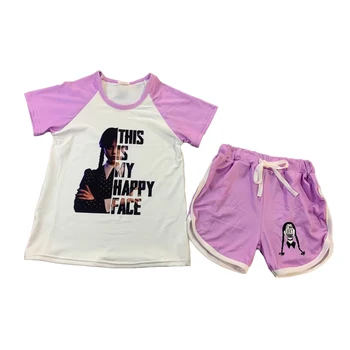 Комплект одежды для девочек из бутика Оптом, летние спортивные костюмы для девочек по средам