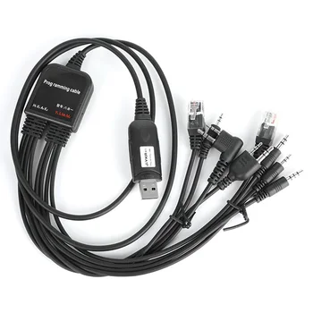Компьютерный USB-кабель для программирования 8 в 1 для портативной рации, автомагнитолы, Прочные Запчасти и аксессуары для портативной рации