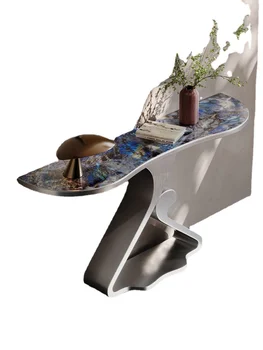 Консольные столы из каменной плиты Xl Light Luxury Stone Microlite Home Wall Entrance Cabinet Вид сбоку