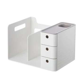 Косметическая коробка с 3 выдвижными ящиками и 2 сетками для туалетного столика в спальне