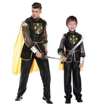 Костюм средневекового рыцаря-мушкетера для родителей и детей, косплей греко-римского воина для карнавала Марди Гра, маскарадный костюм