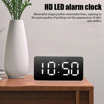 Креативные многофункциональные цифровые настенные часы 3D LED для украшения дома с подключаемым модулем USB, светящиеся электронные часы.