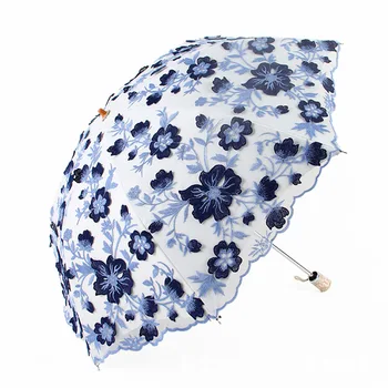 Креативный Кружевной Зонтик С Вышивкой, Двухслойный УФ-Зонт Для Защиты От Солнца, Открытый Зонт Для Мужчин И Женщин, 2 Складных Зонта, Зонтики