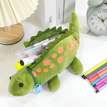 Креативный плюшевый пенал с маленьким динозавром, милые мультяшные животные, детская игрушка, пенал, школьный рюкзак Kawaii, подвеска