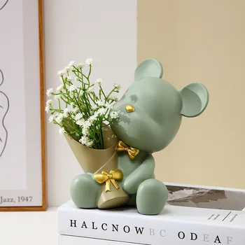 Креативный цветочный медведь Украшение гостиной на крыльце в Северной Европе домашний ТВ-шкаф украшение рабочего стола подарок на новоселье
