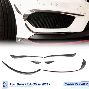 Крышки Противотуманных Фар Переднего Бампера Автомобиля Из Углеродного Волокна Для Mercedes-Benz CLA Class W117 AMG 2013-2015 Гоночная Отделка Передних Ласт Canards
