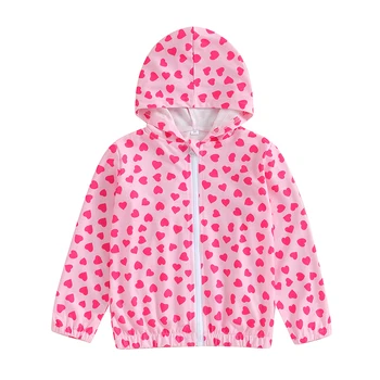 Куртка с капюшоном для маленьких девочек, кардиган на молнии с цветочным принтом, с длинным рукавом, зимнее пальто для новорожденных, весенне-осенняя верхняя одежда