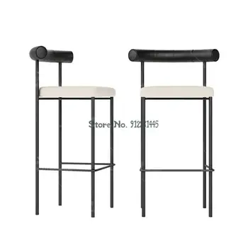 Легкий роскошный итальянский барный стул Nordic металлический стульчик для кормления дизайнерский домашний барный стул простой барный стул
