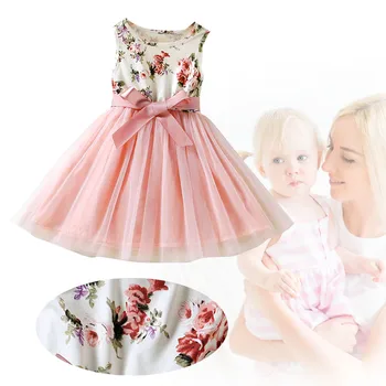 Летнее Платье-жилет с цветочным узором для маленьких девочек, Розовое платье для путешествий, повседневные платья для маленьких девочек, платье-трико для девочек 18-24 месяцев