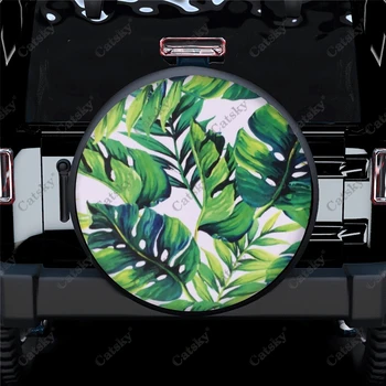 Летние автомобильные аксессуары с рисунком цветов джунглей, защитный чехол для запасного колеса, универсальная наружная защита колес для кемпера